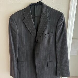 Classic Gray Pinstripe Men's Blazer